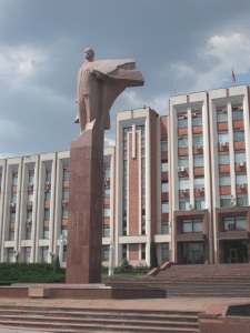 Presidential Building and Statue of Lenin, Tiraspol.